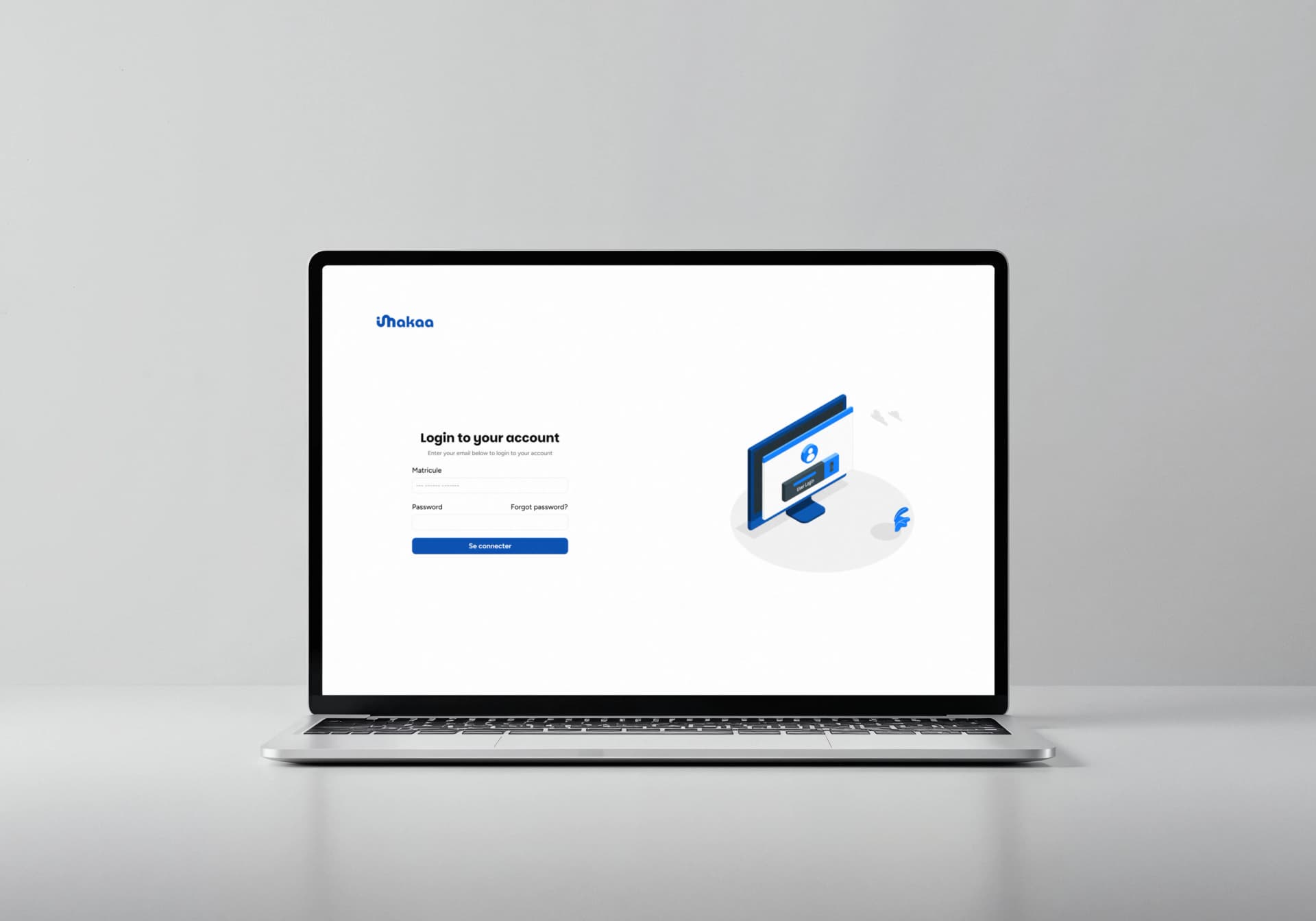 Interface Web iMakaa sur un ordinateur portable